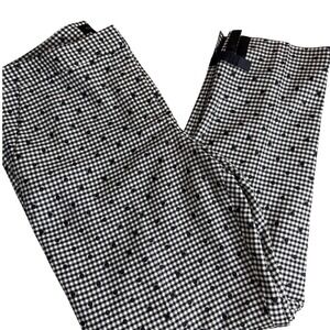 SALE Talbots Black White‎ Gingham Heart Print Pants Trousers Size 10